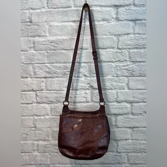 FRYE Melissa Saddle Bag Leather Cognac Crossbody - Picture 4 of 16